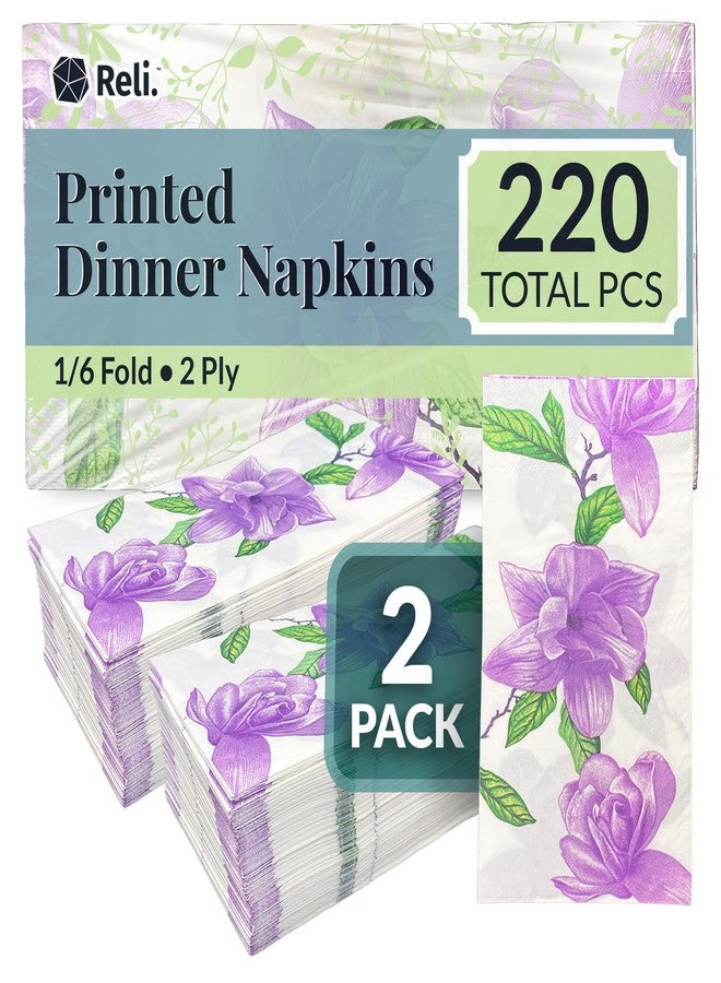 Reli. Floral Print Guest Napkins (220 Pack) Bathroom Napkins Guest Disposable, 2-Ply | Paper Hand Towels 12" x 15.75" | Soft Paper Towels for Powder Room, Restaurant, Party, Wedding, Event, Bathroom - Image 1